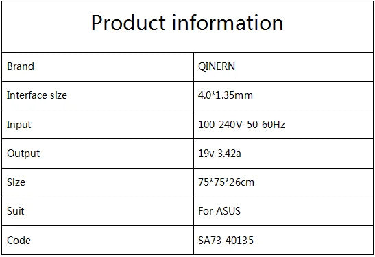 Reliable 65W Asus Charger.