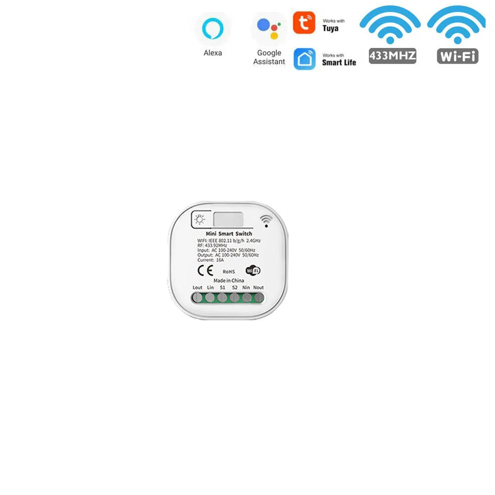 Smart Home WiFi and RF Smart Light Switch Kinetic Wireless Self Powered Wall Switch Remote Control 2Way Timing Module 220V 16A