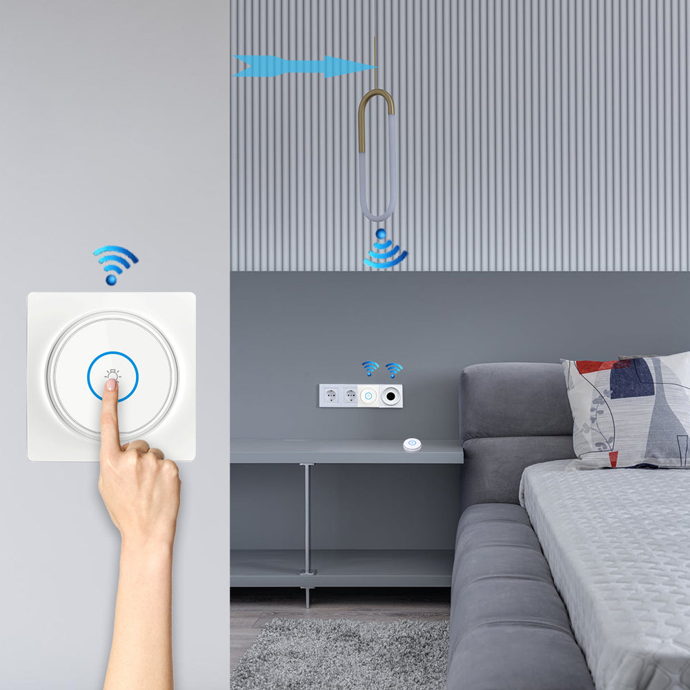 Smart Home WiFi and RF Smart Light Switch Kinetic Wireless Self Powered Wall Switch Remote Control 2Way Timing Module 220V 16A